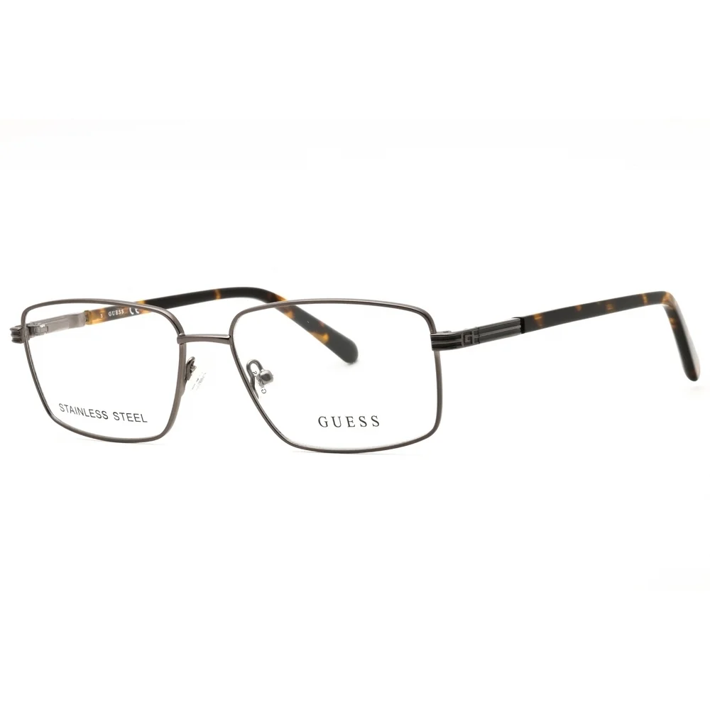 NWT Guess GU50061 Matte Gunmetal Rectangle 54mm Eyeglasses